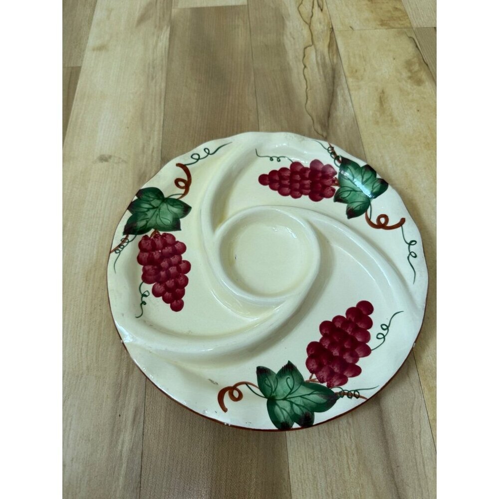 Vintage grapes, spiral platter